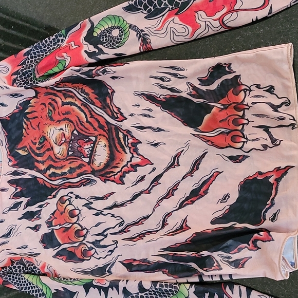 Vintage y2k sheer top tiger - Picture 2 of 10